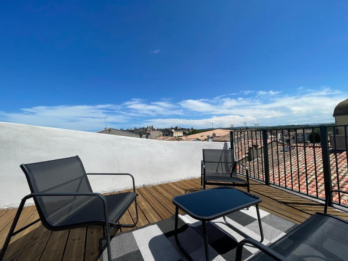 קרקסון Rooftop N°38 - Rooms Et Studios - Vue Cite Medievale מראה חיצוני תמונה